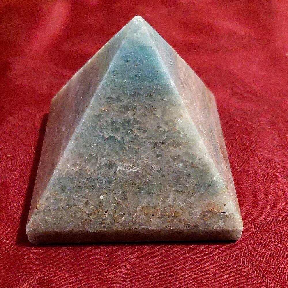 Ocean Jasper Elegant Stone Pyramid Decor. Size 3" by 3"